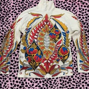 Vintage Printed Long Sleeve Turtle Neck